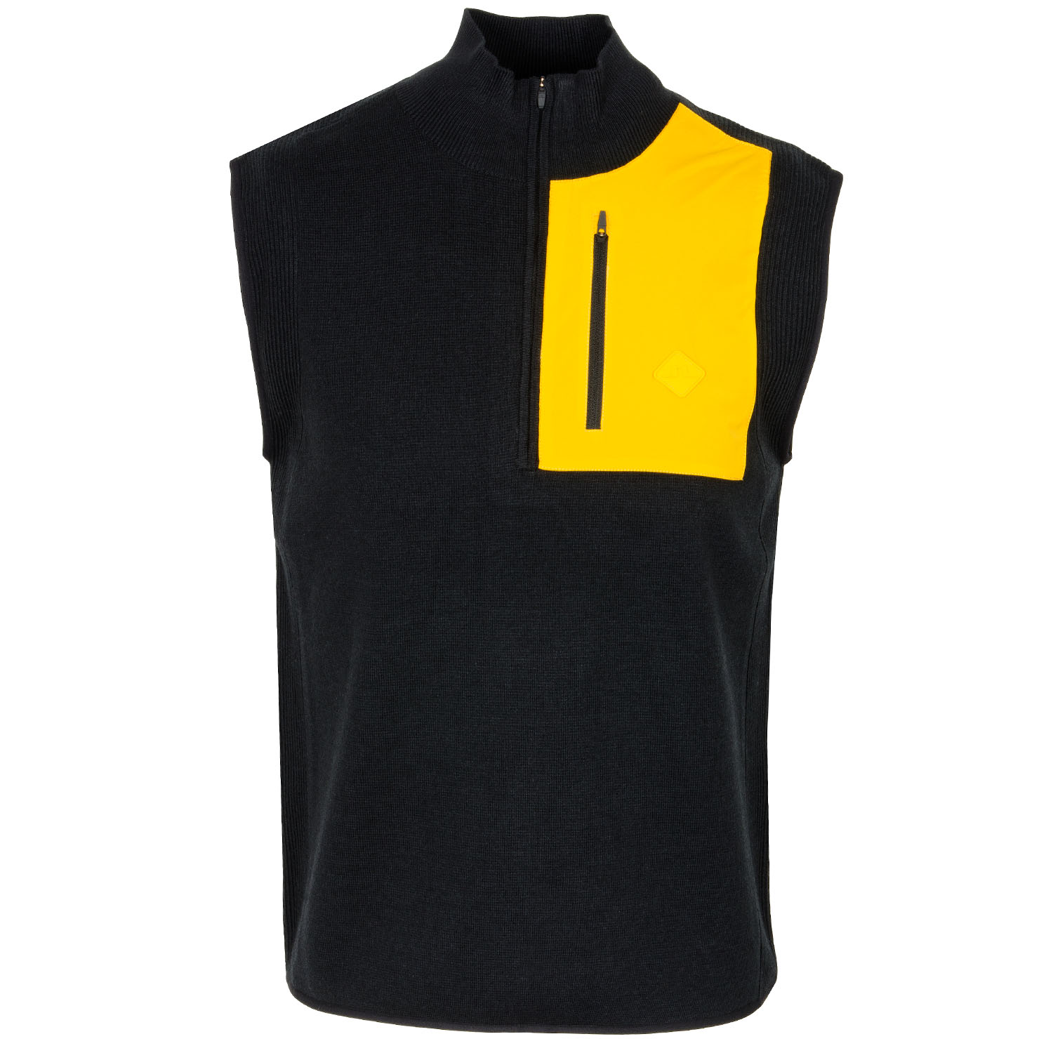 J Lindeberg Patch Knitted Zip Neck Sleeveless Sweater