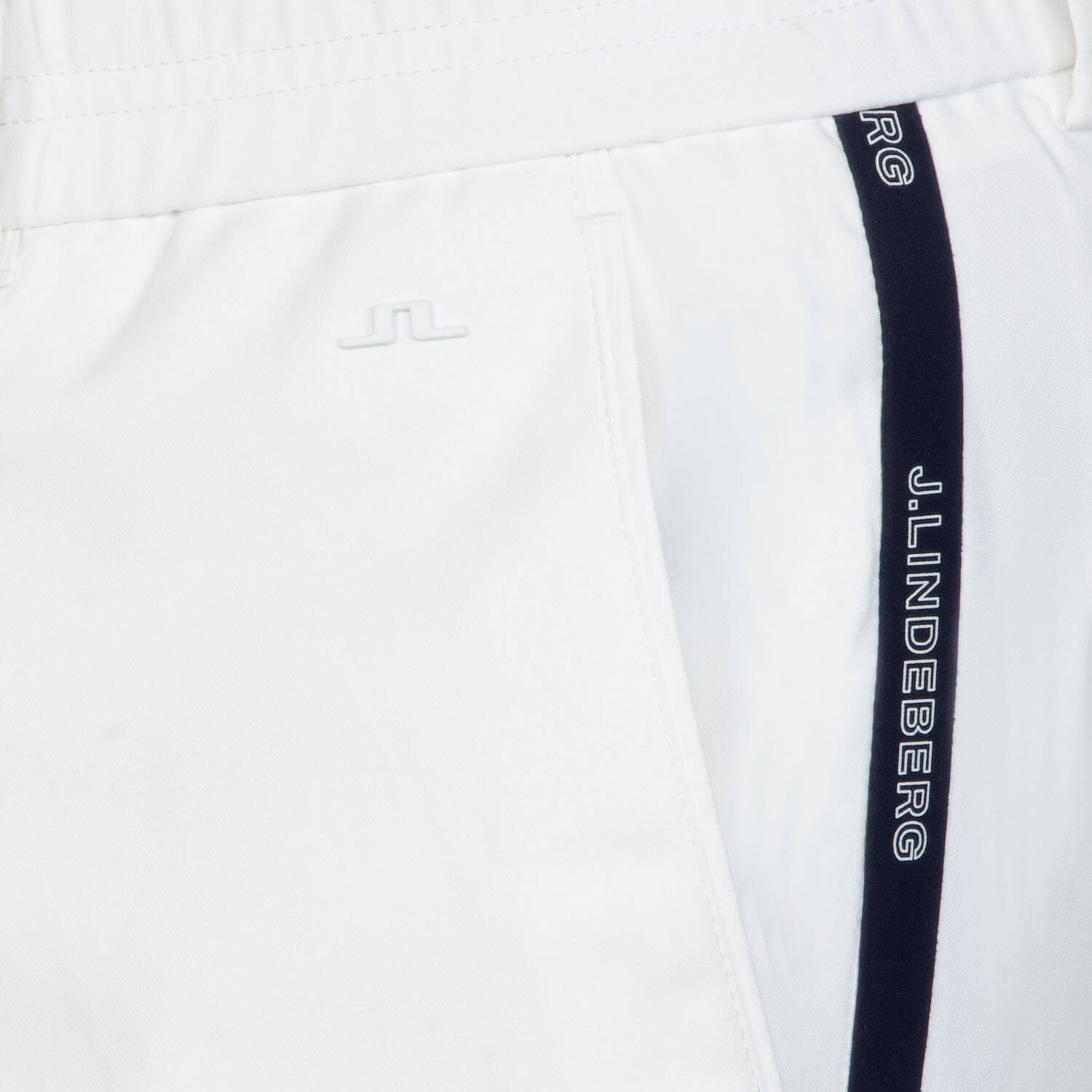 J Lindeberg Stuart Stripe Golf Trousers White | Scottsdale Golf