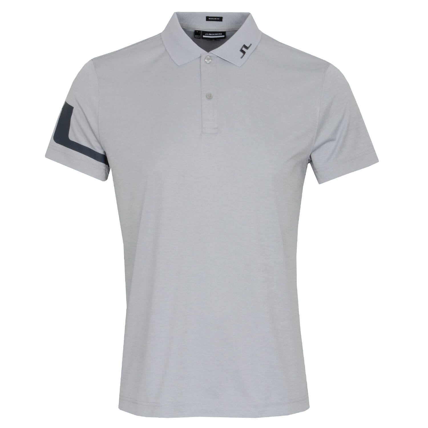 J Lindeberg Heath Golf Polo Shirt Stone Grey Melange | Scottsdale Golf