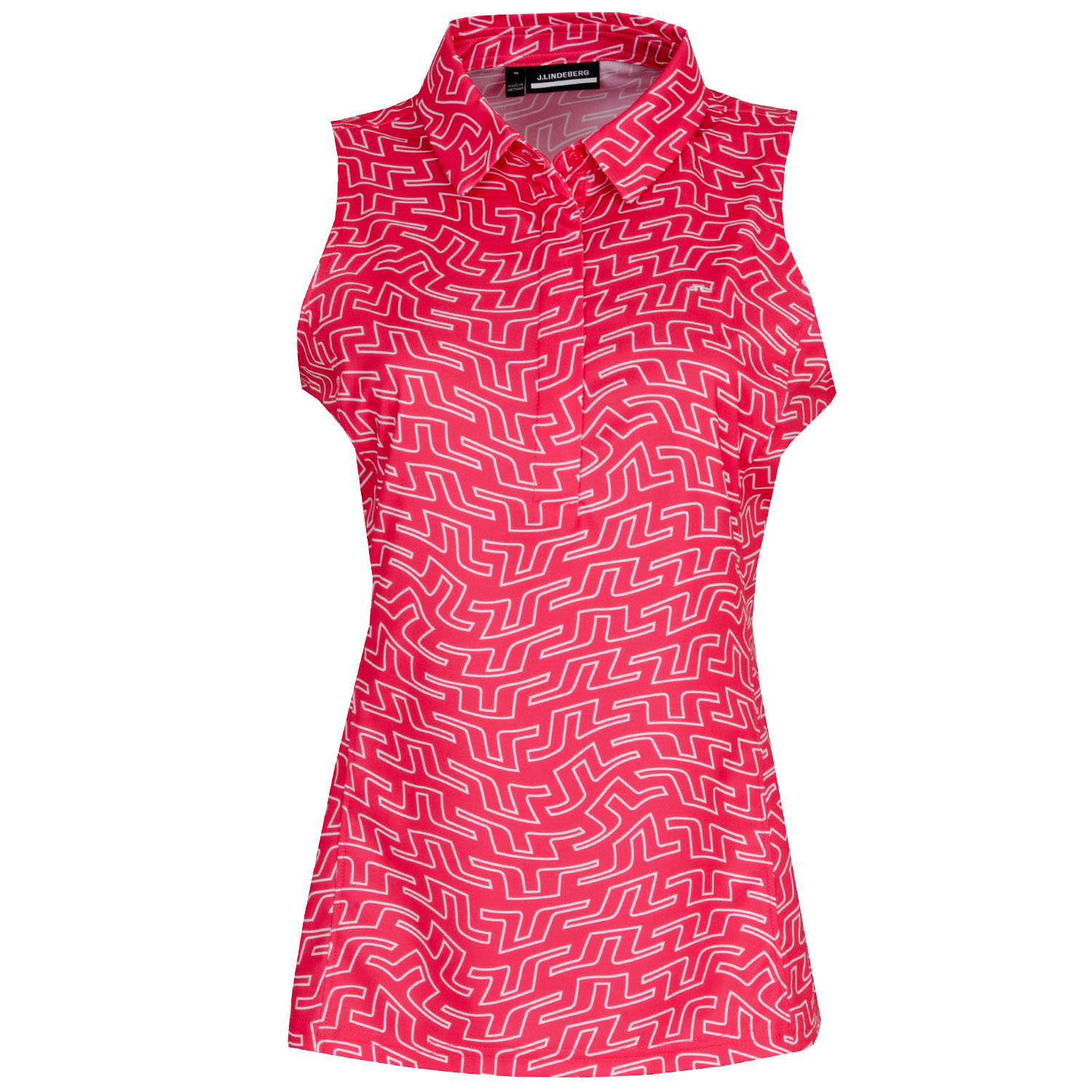 Image of J Lindeberg Dena Print Sleeveless Ladies Polo Shirt