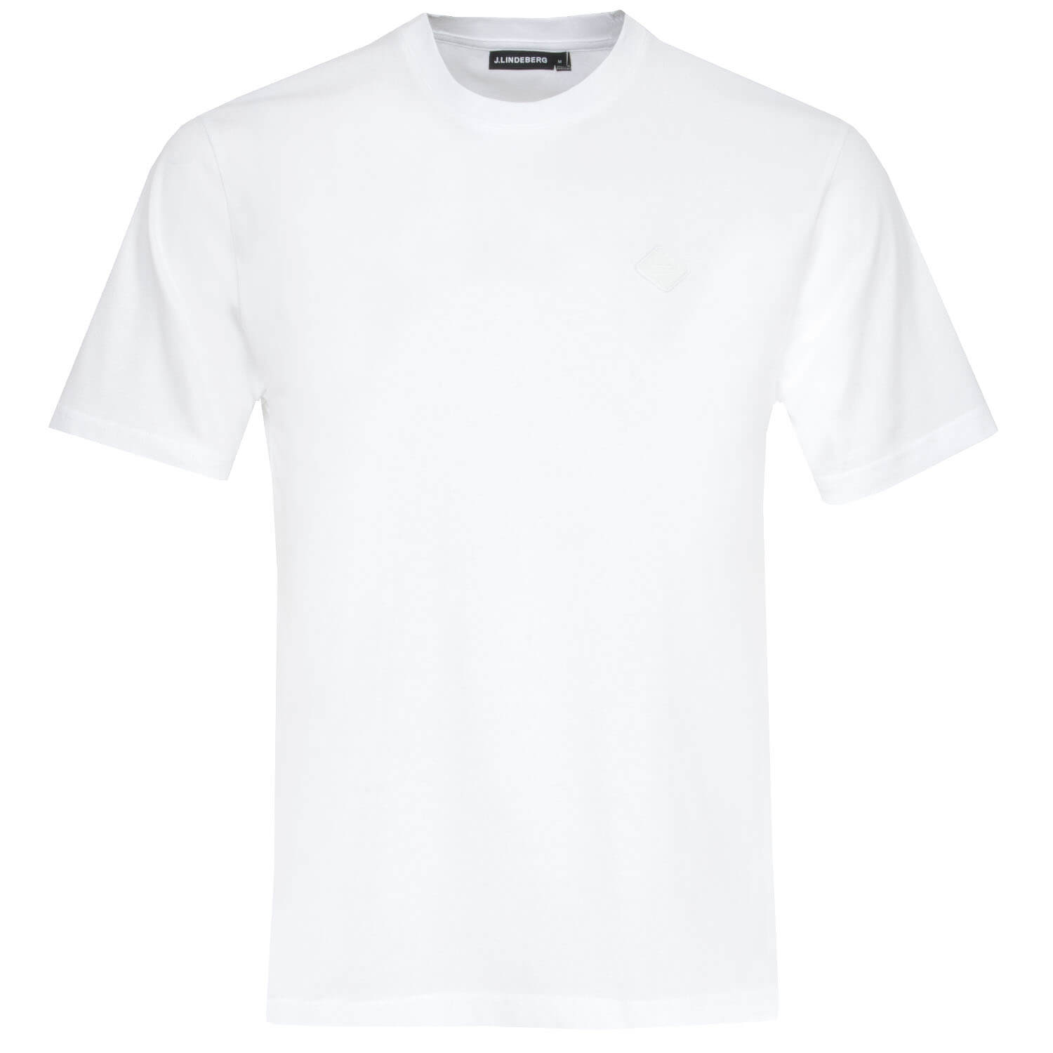 J Lindeberg Diamond Dale Logo Patch Polo Shirt White | Scottsdale Golf