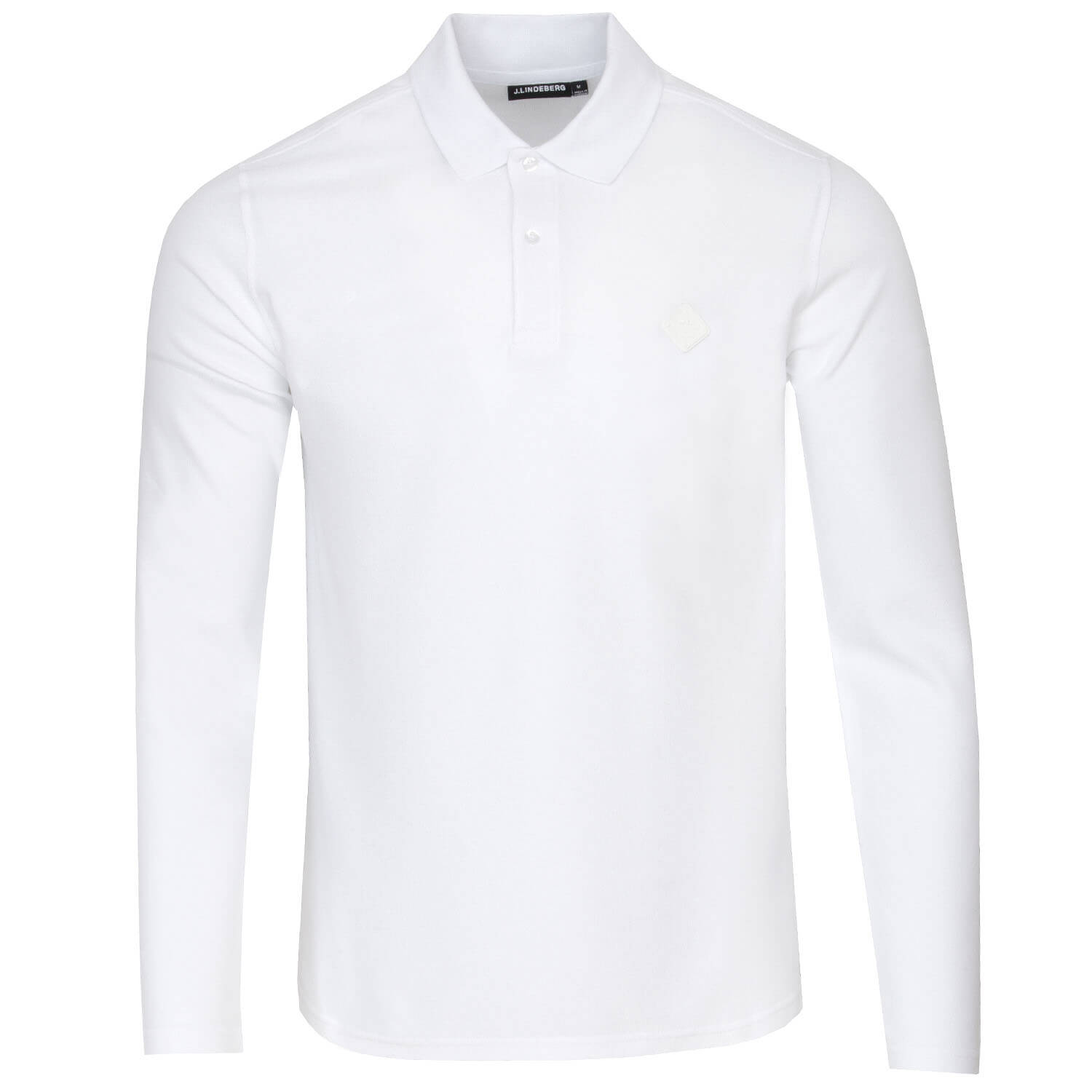 J Lindeberg Diamond Devon Long Sleeve Polo Shirt White | Scottsdale Golf
