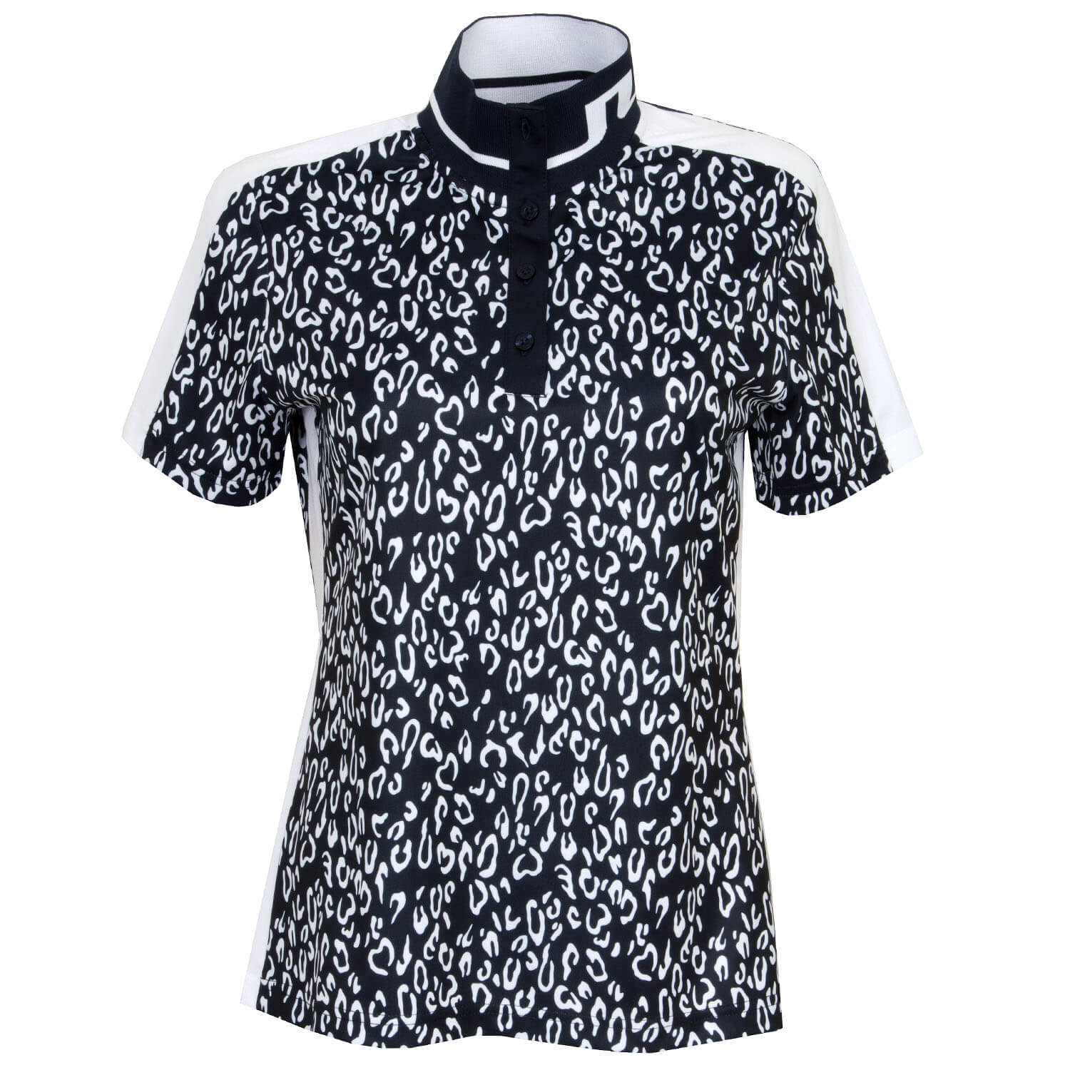 J Lindeberg Cruise Sarah Print Ladies Golf Polo Shirt JL Navy / Animal ...