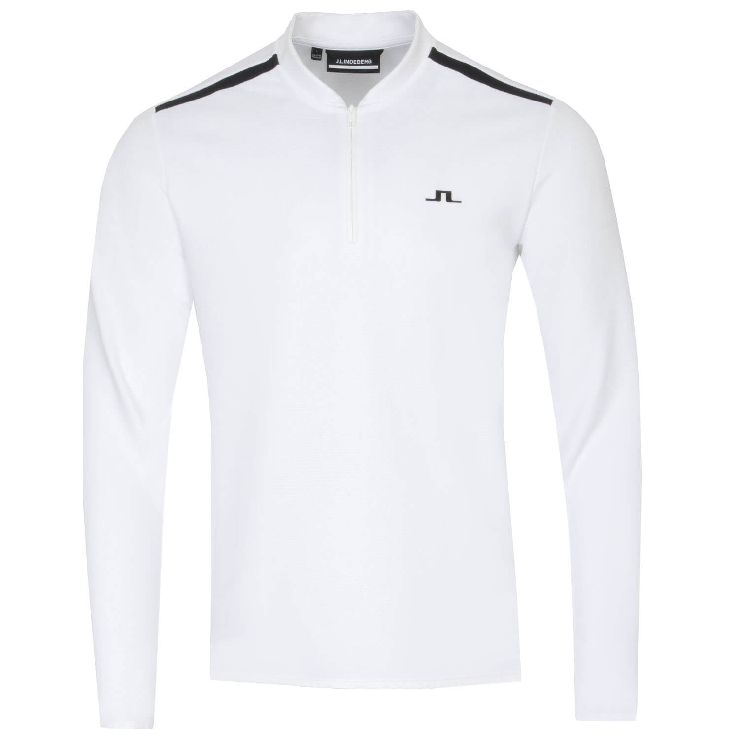 J Lindeberg Tech Bridge Zip Neck Sweater White | Scottsdale Golf