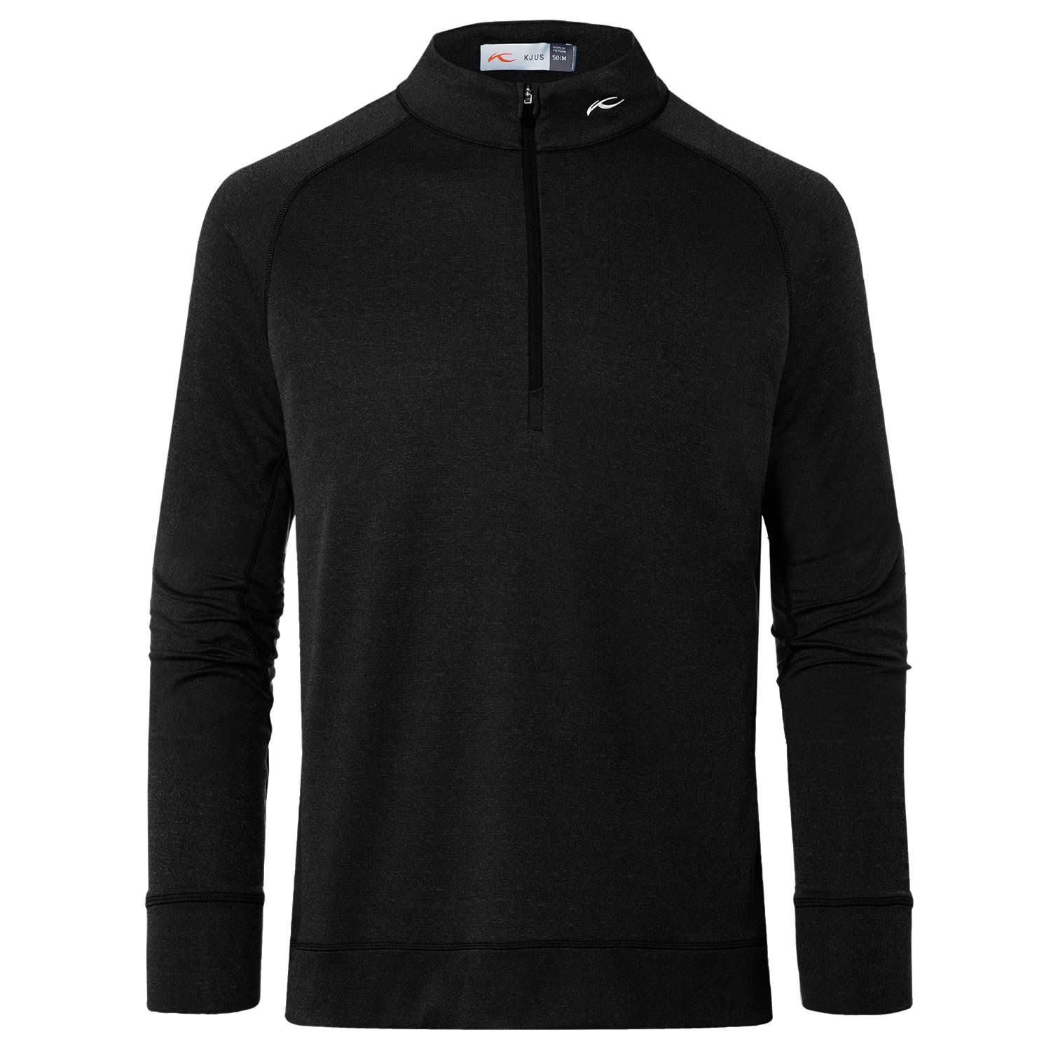 KJUS Keano Half Zip Golf Sweater Black Melange | Scottsdale Golf