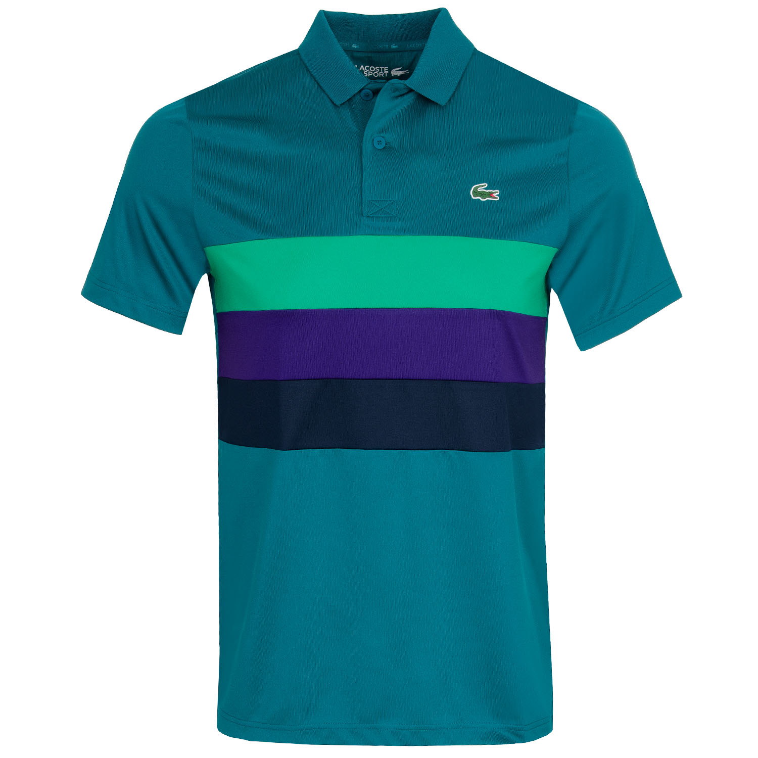Lacoste SPORT Tricolour Stripe Golf Polo Shirt