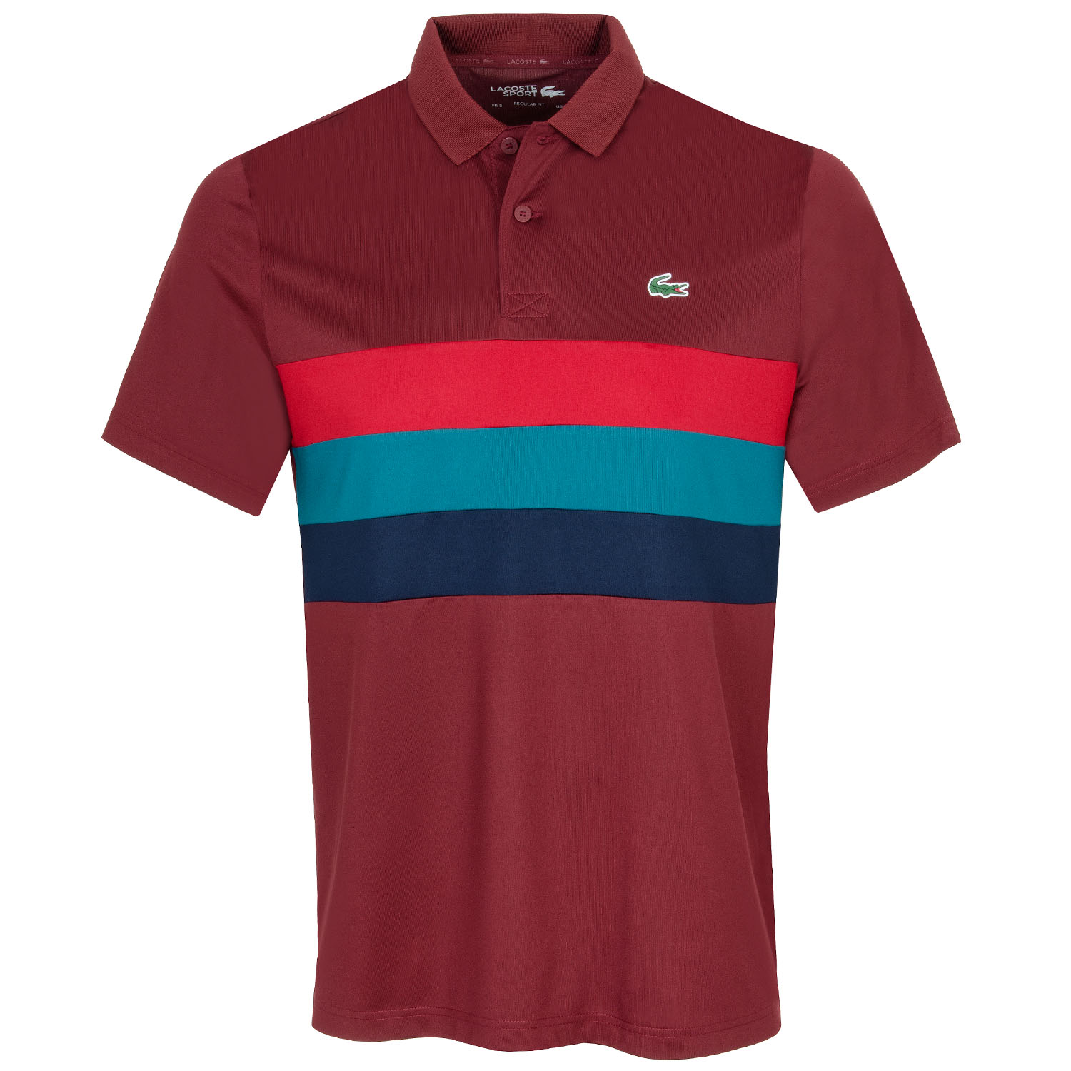 Lacoste SPORT Tricolour Stripe Golf Polo Shirt