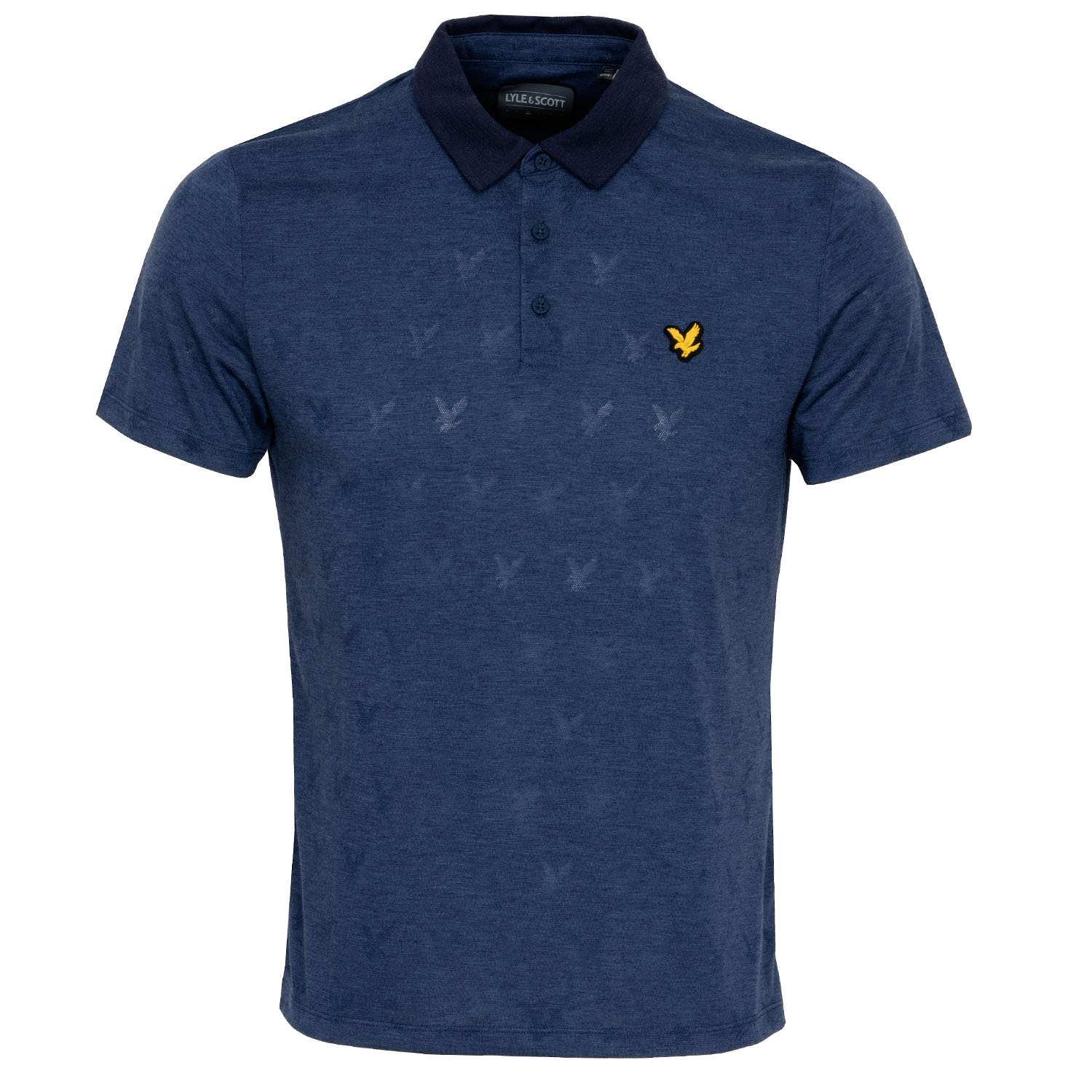 Lyle & Scott Jacquard Polo Shirt Aegean Blue | Scottsdale Golf