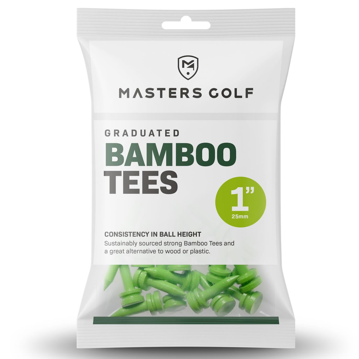 Masters Bamboo Graduated Golf Castle Tees Lime