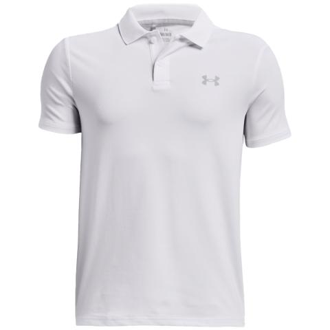 Under Armour Performance Junior Golf Polo Shirt White/Pitch Gray