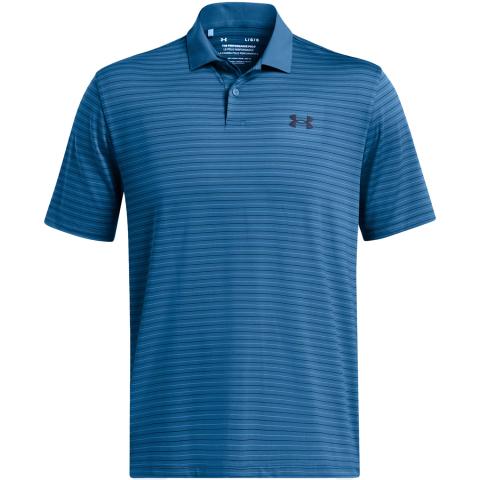 Under Armour Performance 3.0 Stripe Golf Polo Shirt Photon Blue/Viral Blue