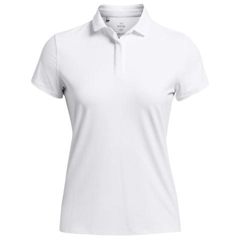Under Armour Iso-Chill SS Ladies Golf Polo Shirt White/Midnight Navy