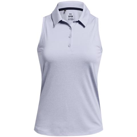 Under Armour Playoff SL Ladies Golf Polo Shirt Celeste/White