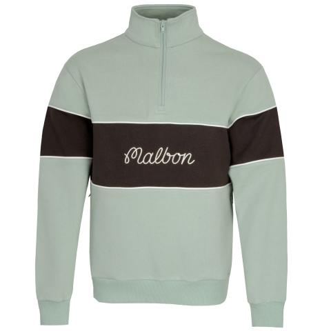 Malbon Collegiate Zip Neck Sweater Sky