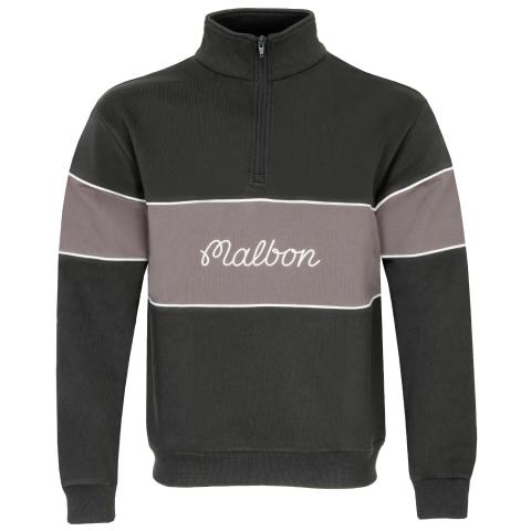 Malbon Collegiate Zip Neck Sweater