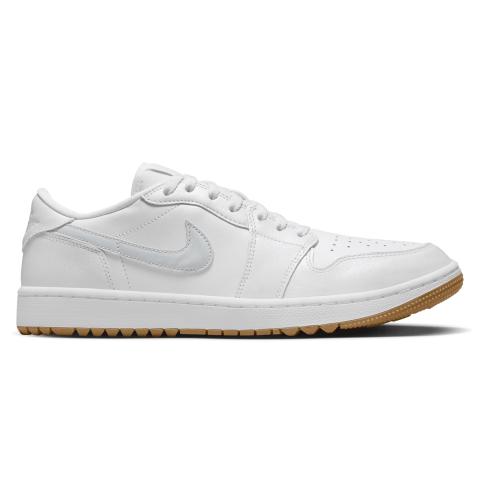 Nike Air Jordan 1 Low Golf Shoes White/Pure Platinum/Gum Med Brown