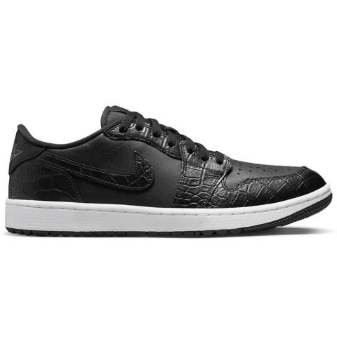 Nike Air Jordan 1 Low Golf Shoes Black Croc