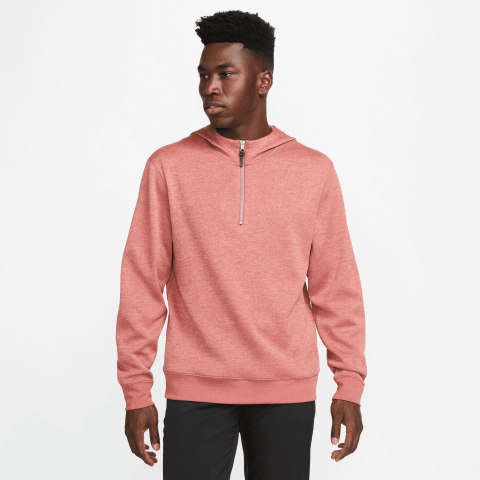 Nike Golf Dri-FIT Zip Neck Hoodie Canyon Rust/Fossil Rose/Brushed Silver |  Scottsdale Golf