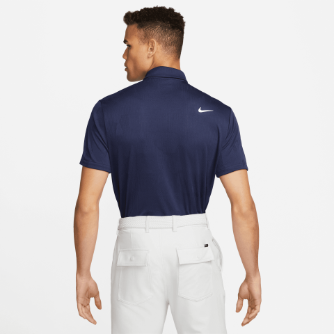 Nike Dri FIT Tour Jacquard Golf Polo Shirt Midnight Navy/White ...