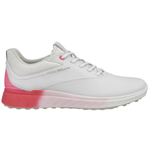 ECCO S Three Gore-Tex Ladies Golf Shoes White/Bubblegum