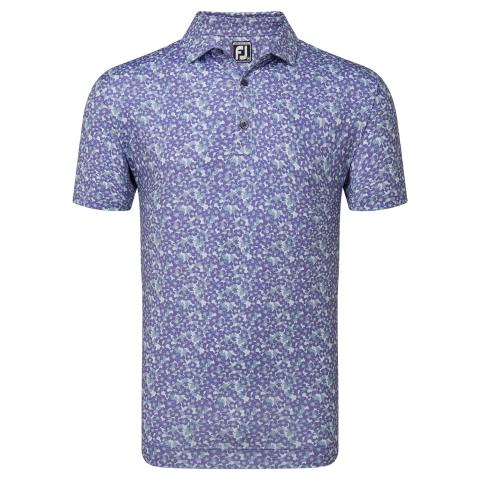 FootJoy Primrose Print Lisle Golf Polo Shirt Thistle 81569