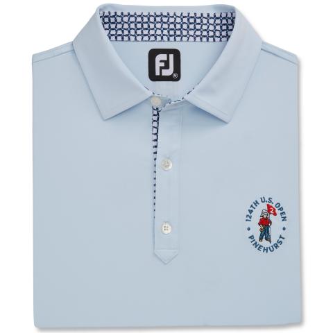FootJoy US Open Solid Golf Polo Shirt Light Blue 30293