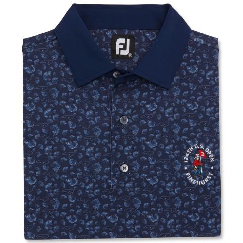 FootJoy US Open Pinecone Print Golf Polo Shirt Navy 30296