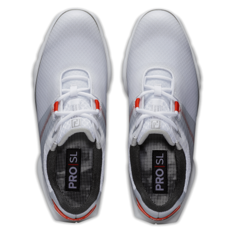 FootJoy Pro SL Sport Golf Shoes #53853 White/Grey/Orange | Scottsdale Golf