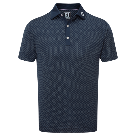 FootJoy Diamond Dot Print Lisle Golf Polo Shirt Navy/White | Scottsdale ...