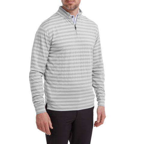 FootJoy Peached Jersey Tonal Stripe Chill-Out Zip Neck Sweater