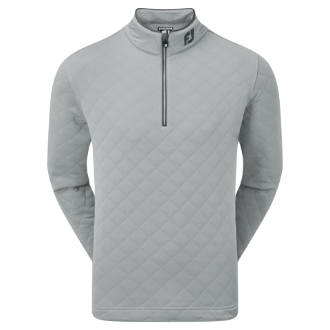 FootJoy Diamond Jacquard Chill-Out Zip Neck Sweater Grey/Charcoal 88453
