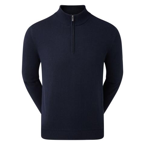 FootJoy Wool Blend Zip Neck Lined Golf Sweater Navy 90210 | Scottsdale Golf
