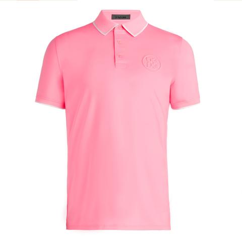 G/FORE Rib Collar Circle G'S Embossed Tech Jersey Golf Polo Shirt Candy