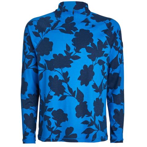 G/FORE Tonal Floral Luxe Zip Neck Sweater Racer
