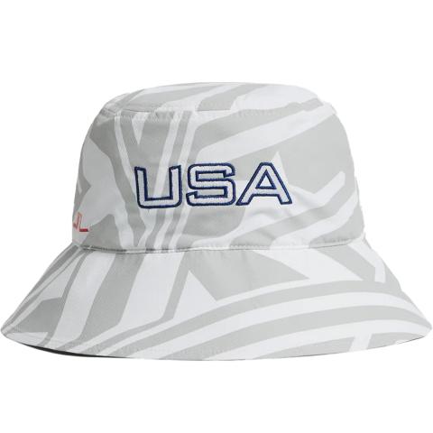 J Lindeberg x USA The Tour Bucket Cap US Golf White