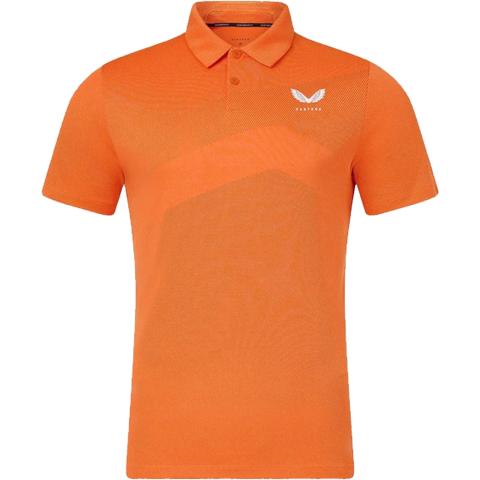 Castore Engineered Knit 2 Polo Shirt Deep Orange