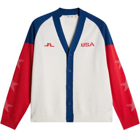 J Lindeberg x USA Claude Knitted Cardigan White