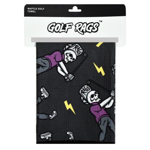 Golf Rags Skeleton Golfer Waffle Golf Towel