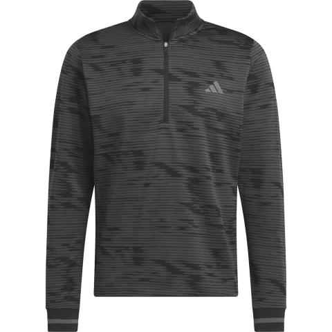 adidas Ultimate365 Linear Stripe Zip Neck Sweater Carbon/Black