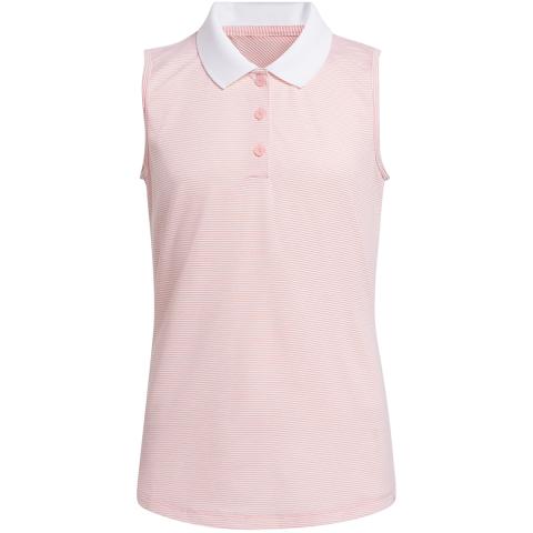 adidas Junior Sleeveless Polo Shirt Semi Pink Spark