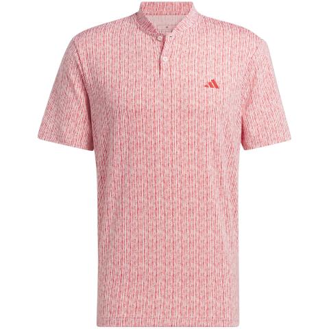 adidas Ultimate365 Printed Golf Polo Shirt Sandy Pink/Better Scarlet