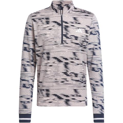 adidas Ultimate365 Linear Stripe Zip Neck Sweater Sandy Pink/Collegiate Navy