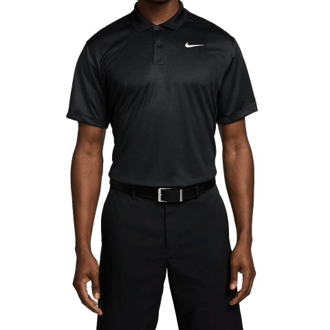 Nike Tour Victory+ Dri-Fit Golf Polo Shirt Black/Black/White