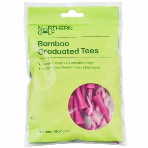 Northern Golf Bamboo Graduated Golf Tees Pink 2.25'' Long - Pack of 30