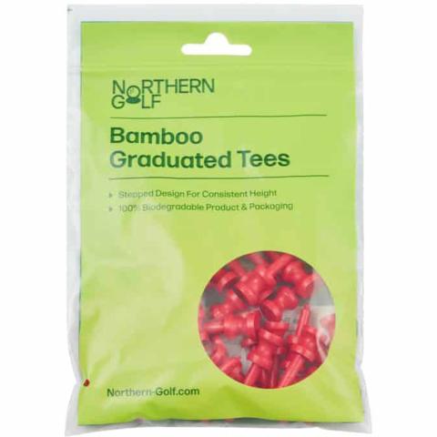 Northern Golf Bamboo Graduated Golf Tees Red 1.25'' Long - Pack of 40