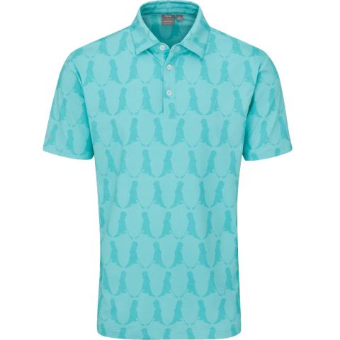 PING Mr. Ping Printed Polo Shirt Aruba Blue Multi