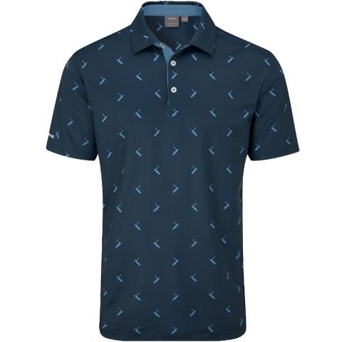 PING Gold Putter Polo Shirt Navy Multi