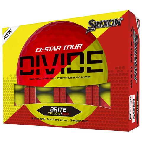 Srixon Q-STAR Tour Divide Golf Balls Yellow/Red / Dozen