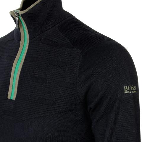 boss zip neck sweater