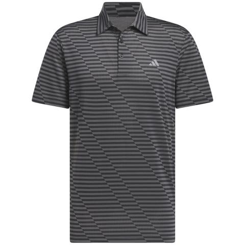 adidas Mesh Print Polo Shirt Black/Grey Five